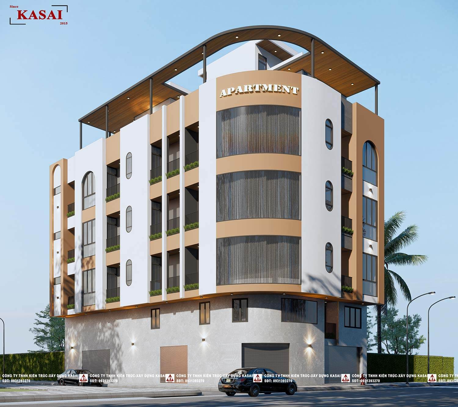 Thiết kế căn hộ dịch vụ 5x20m