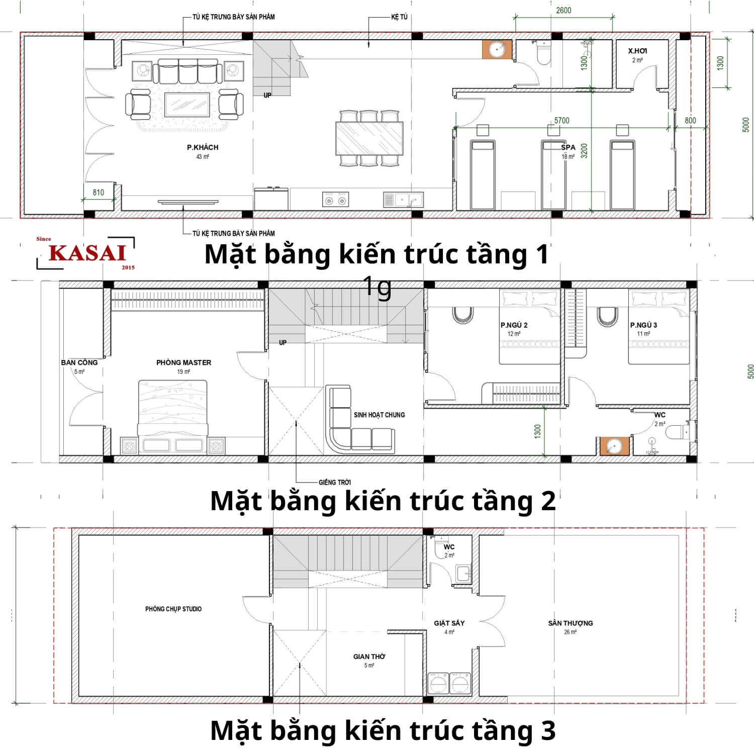 Bản vẽ thiết kế ngôi nhà 3 tầng nắng gió và cây xanh