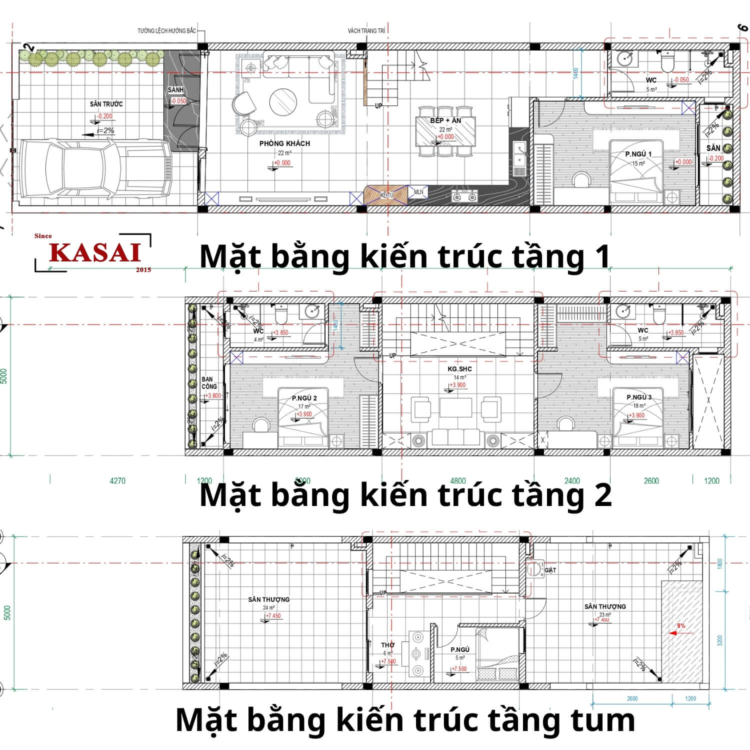 Bản vẽ thiết kế nhà phố 5x20 tối giản