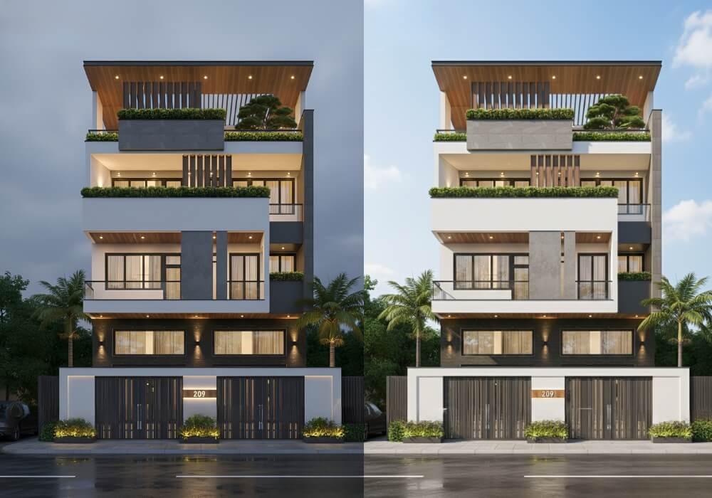 Căn hộ 4 tầng hiện đại và bình yên giữa phố