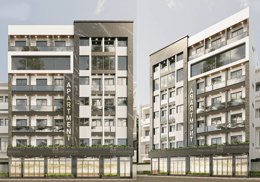 Mẫu căn hộ cho thuê 7 tầng hiện đại tối ưu kinh doanh