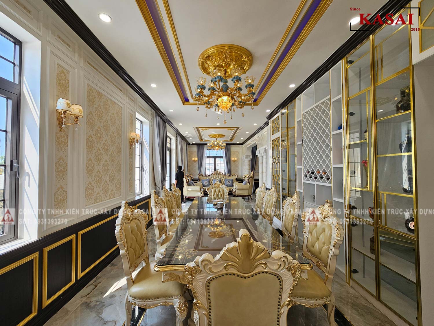 Phòng ăn biệt thự 3 tầng tân cổ điển