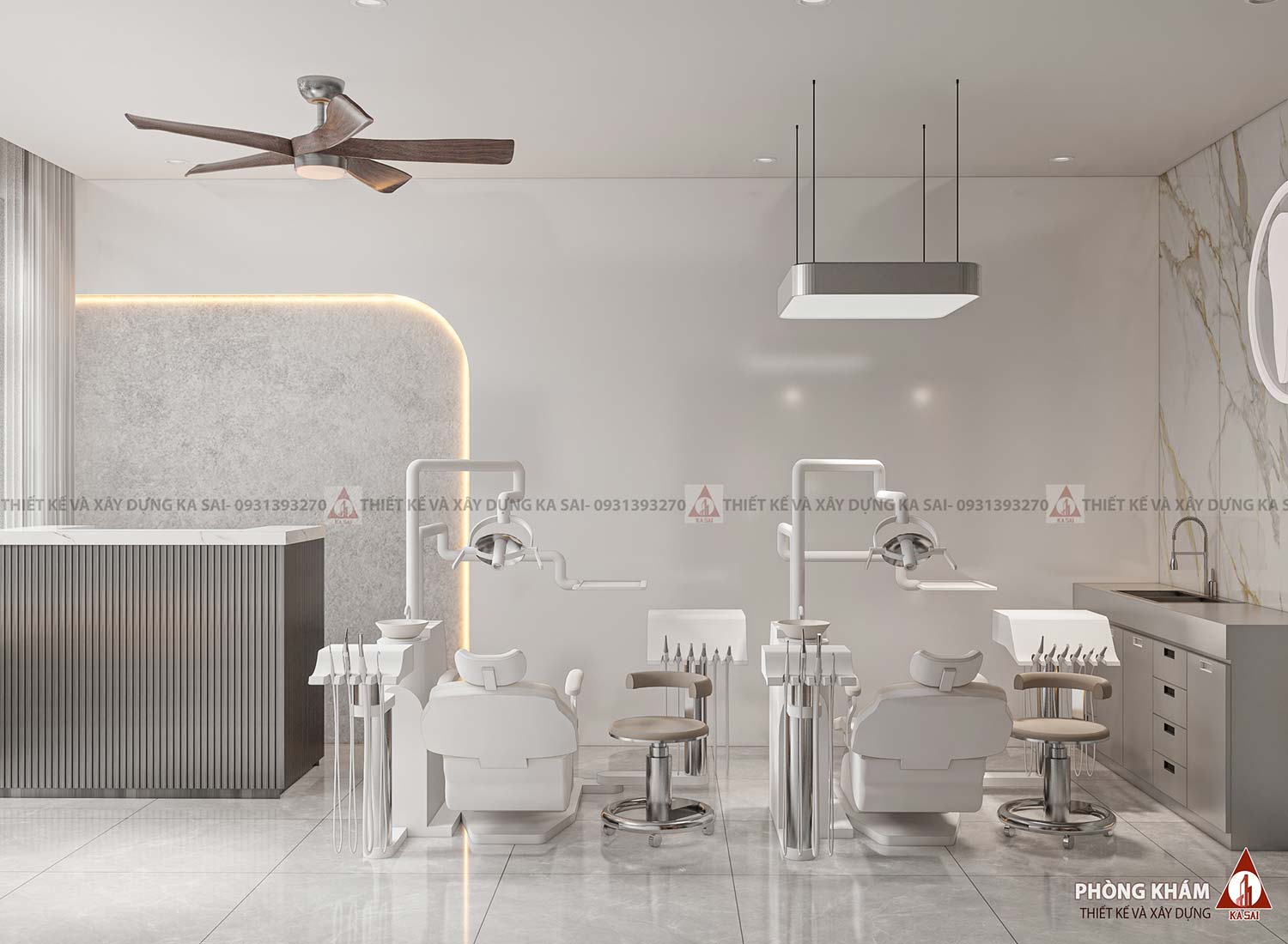 Phòng răng mẫu nhà biệt thự 8x18m