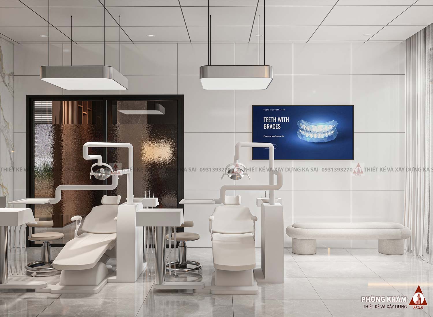 Phòng răng mẫu nhà biệt thự 8x18m