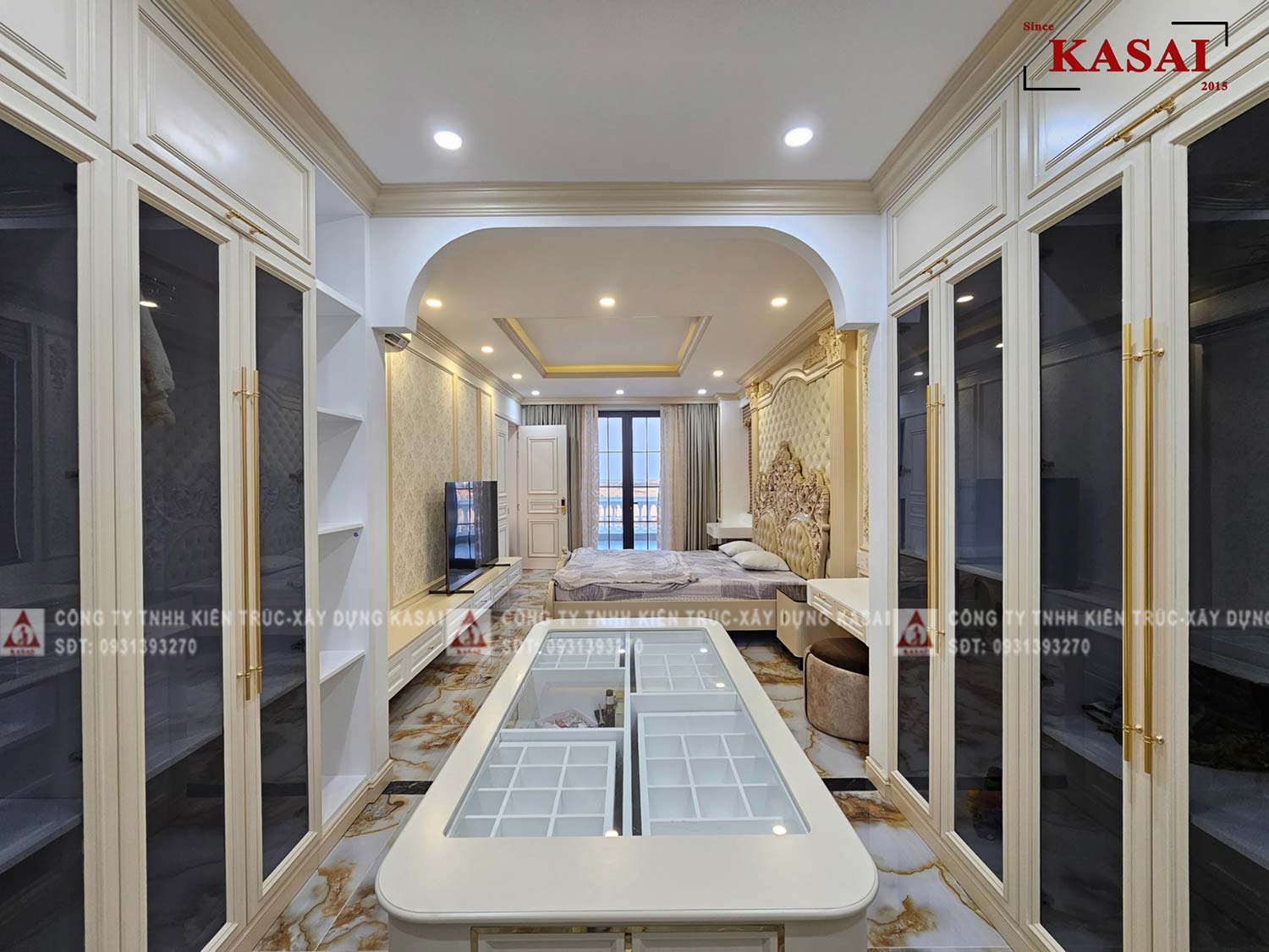 Phòng ngủ 1 biệt thự 3 tầng tân cổ điển