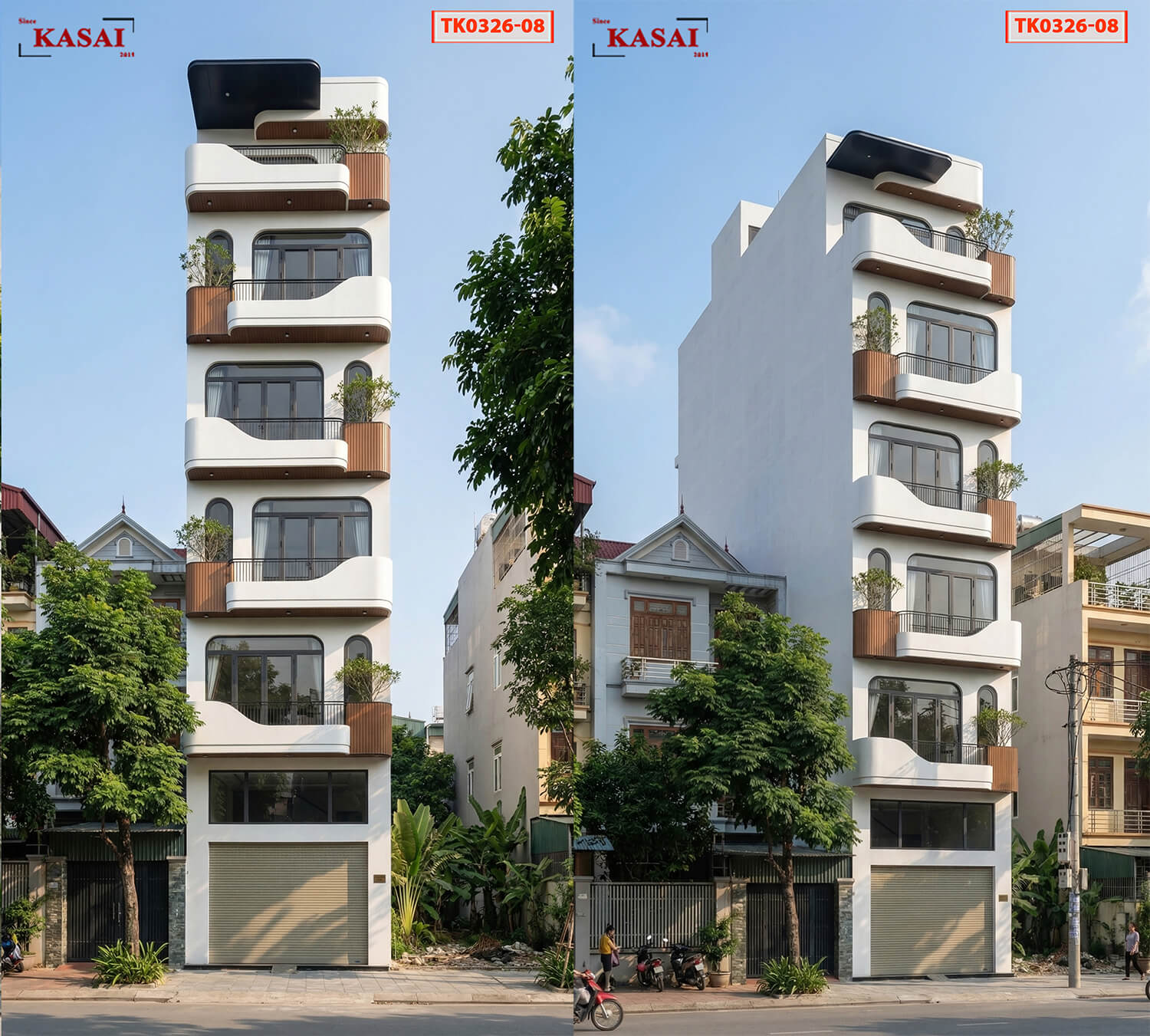 Thiết kế căn hộ cho thuê 7 tầng cong mềm
