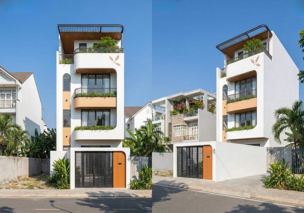 Thiết kế nhà ngang 6m dài 30m 4 tầng đẹp ấn tượng