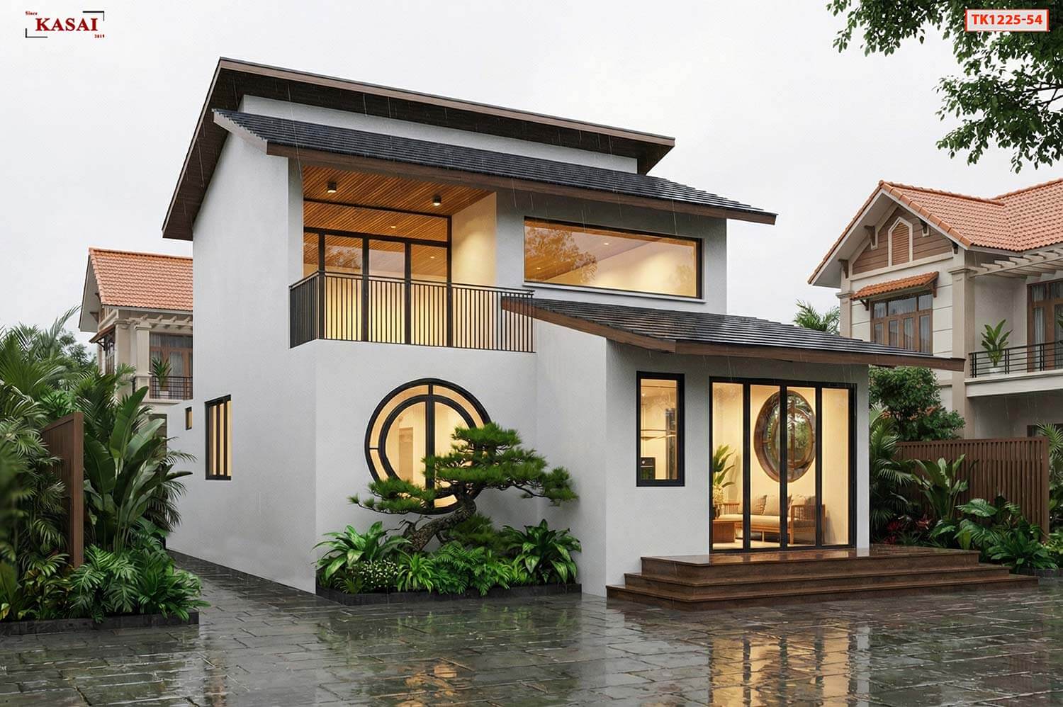 Bản vẽ nhà cấp 4 3 phòng ngủ 7x15m gác lửng