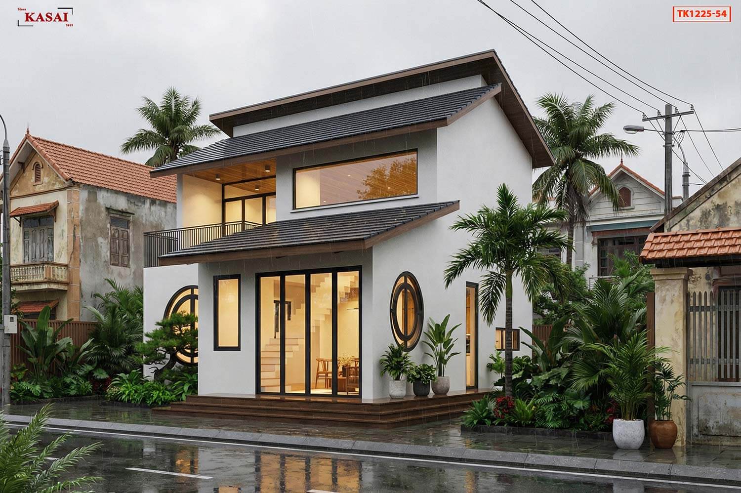 Bản vẽ nhà cấp 4 3 phòng ngủ 7x15m gác lửng