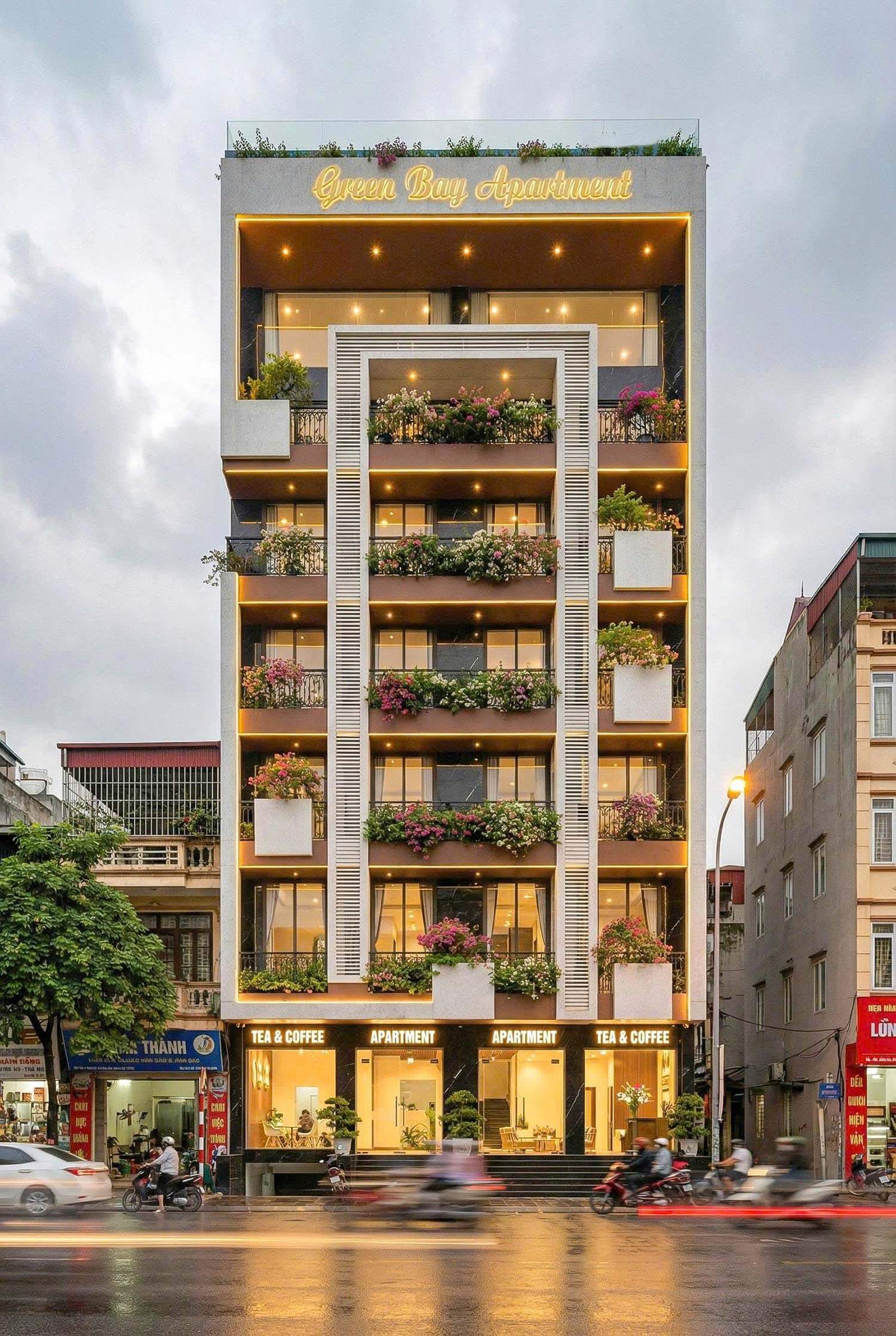 Căn hộ 9 tầng rực rõ