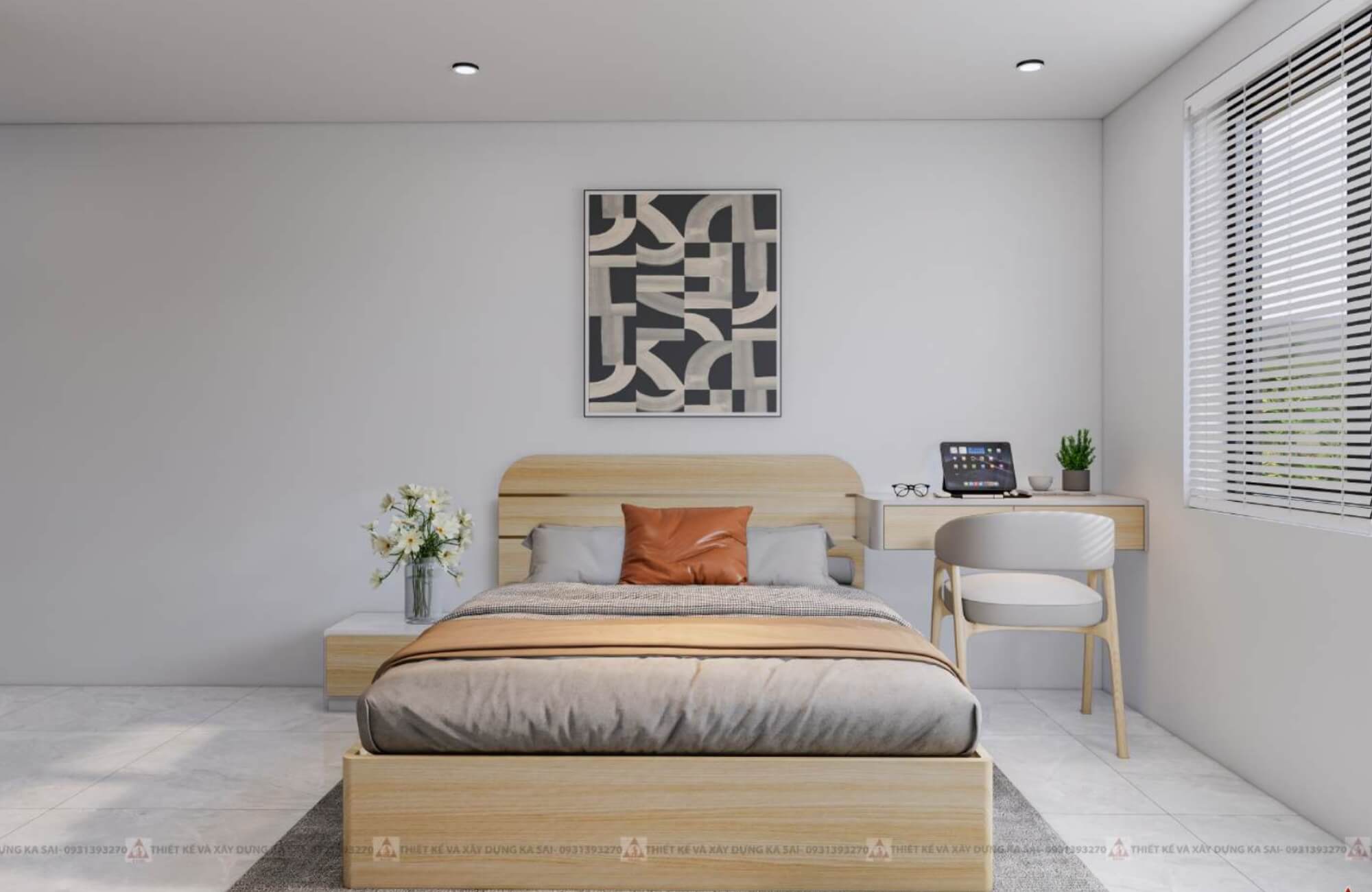 Phòng 1 thiết kế căn hộ cho thuê phong cách tân cổ điển