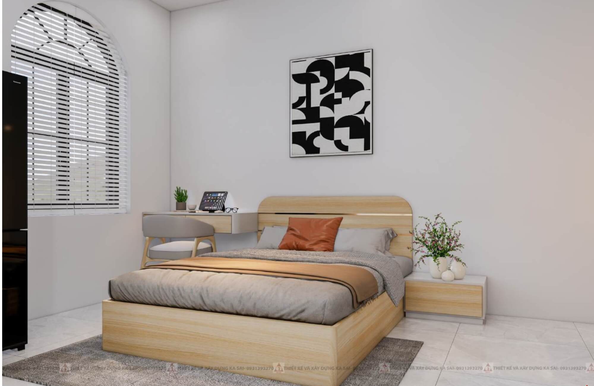 Phòng 2 thiết kế căn hộ cho thuê phong cách tân cổ điển