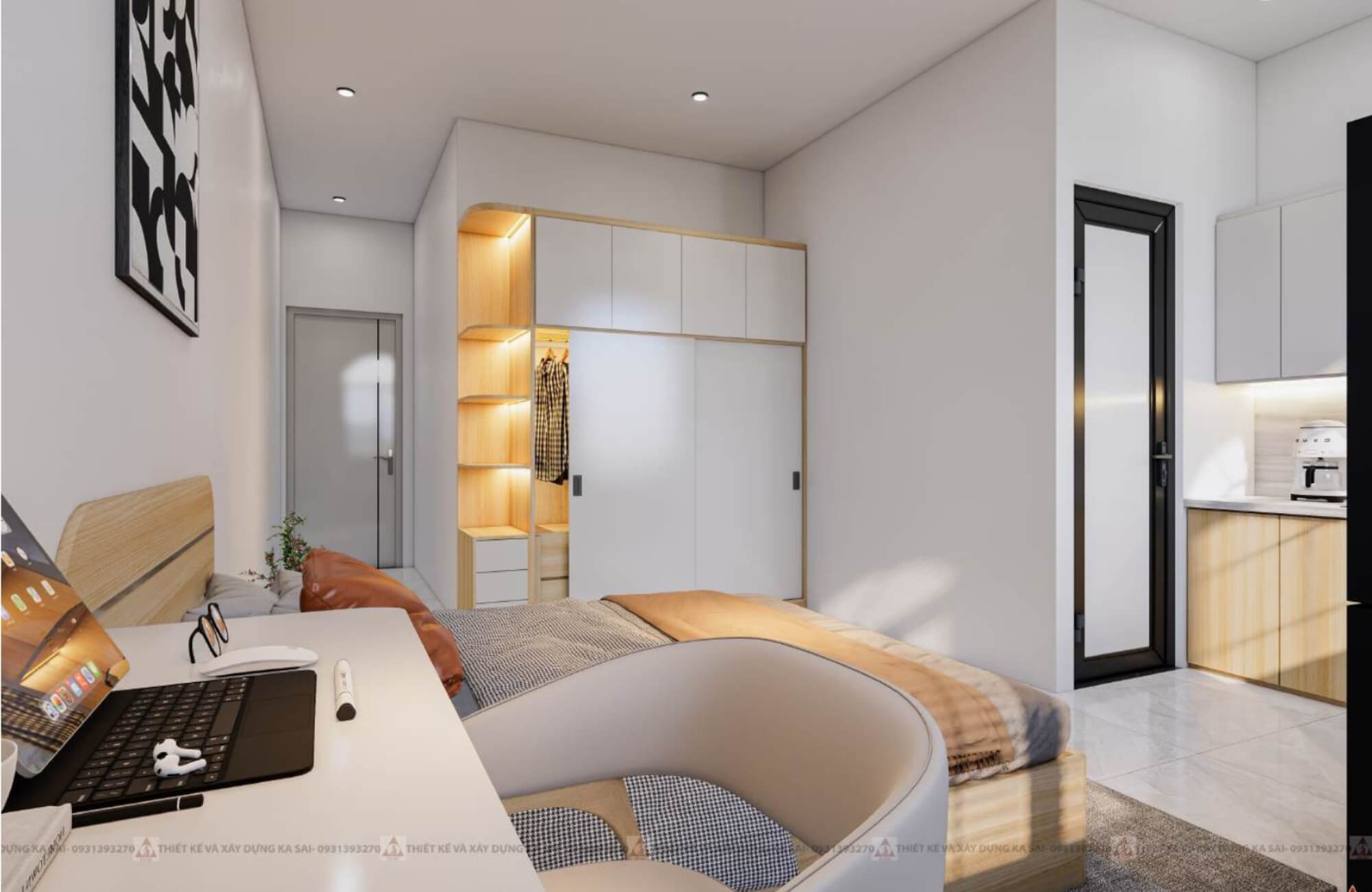 Phòng 3 thiết kế căn hộ cho thuê phong cách tân cổ điển