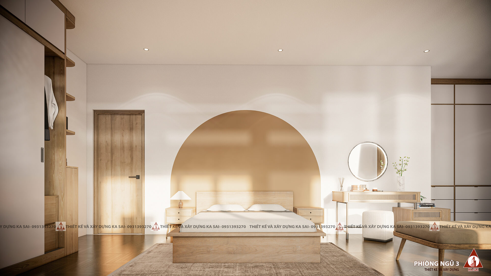 Phòng ngủ 2 nhà cấp 4 3 phòng ngủ 7x15m gác lửng