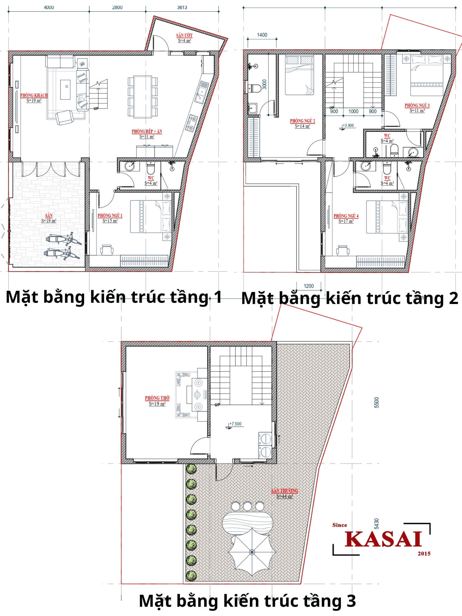 Nhà 3 tầng chữ L 100m2