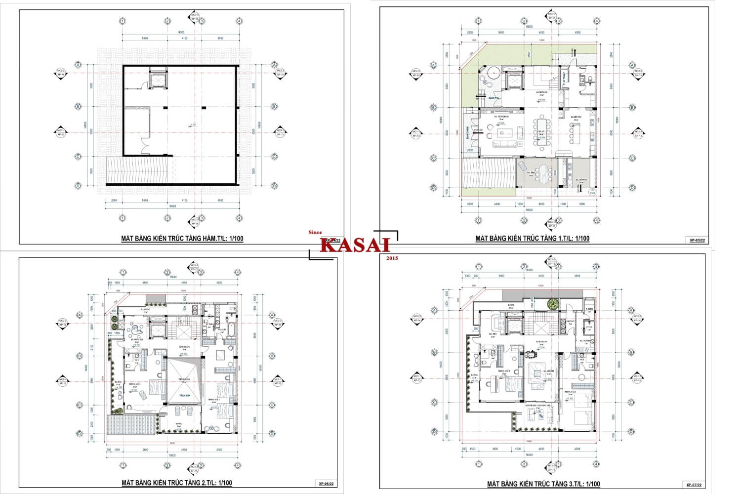 Biệt thự 3 tầng chữ L ở nông thôn