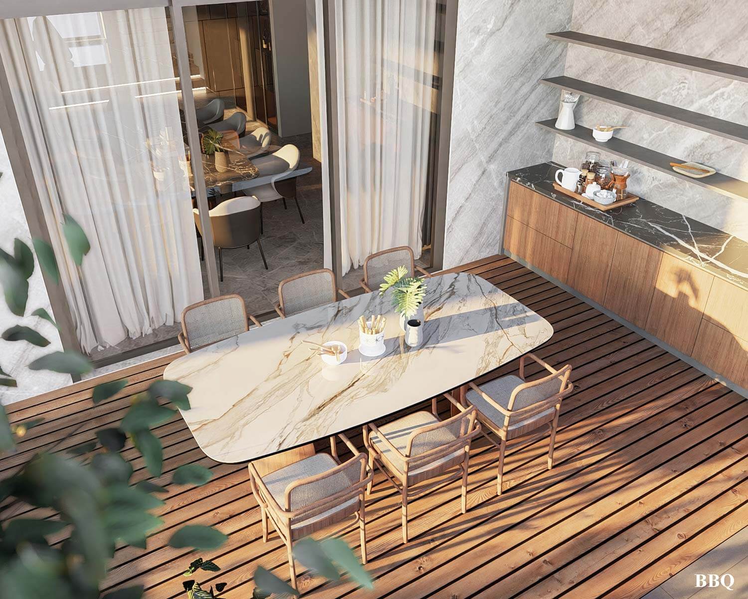 Biệt thự 3 tầng chữ L ở nông thôn