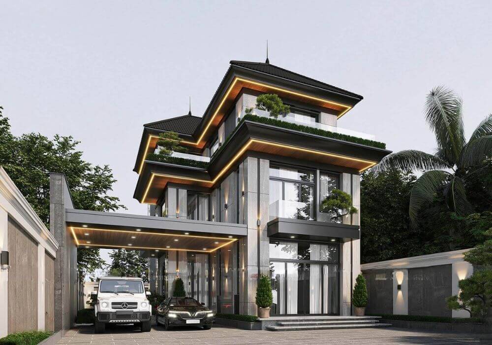 Biệt thự mặt tiền 15m 3 tầng – Chạm đến giá trị sống đích thực