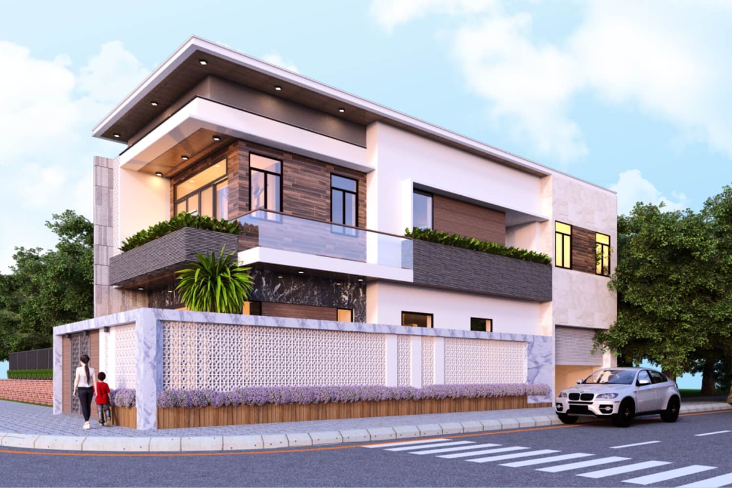 Mẫu nhà ống 2 mặt tiền 5x16m 2 tầng