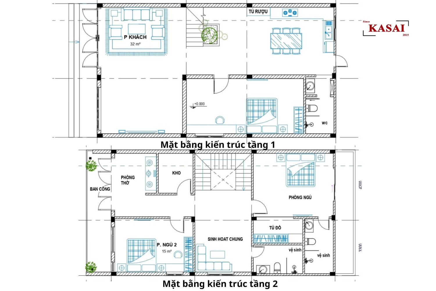 Mẫu nhà 2 tầng 7x15m tân cổ điển