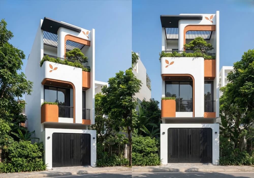 Mẫu nhà 4×15 3 tầng đẹp ấn tượng nổi bật giữa phố