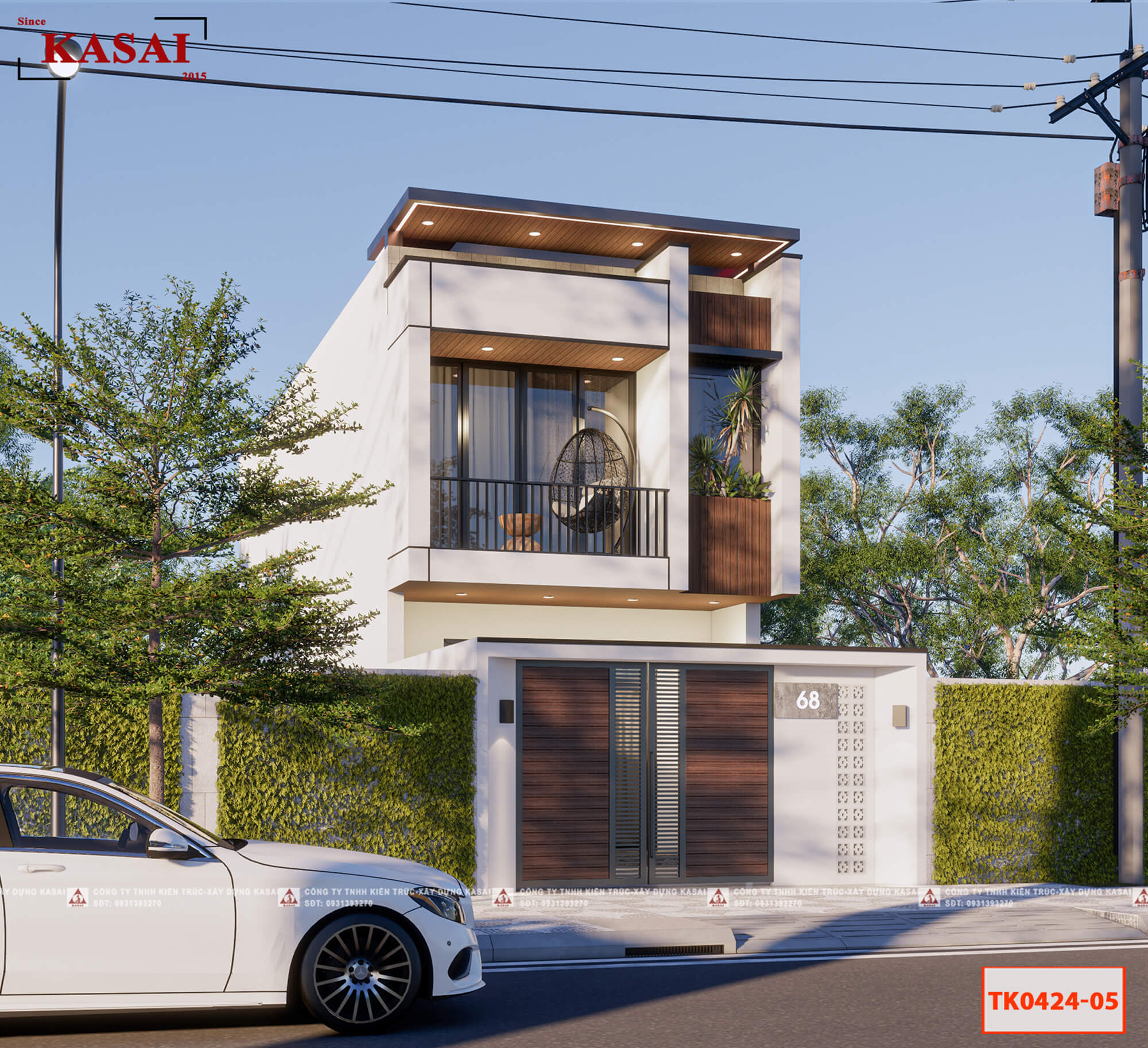 Mẫu nhà 2 tầng 5x16m hiện đại