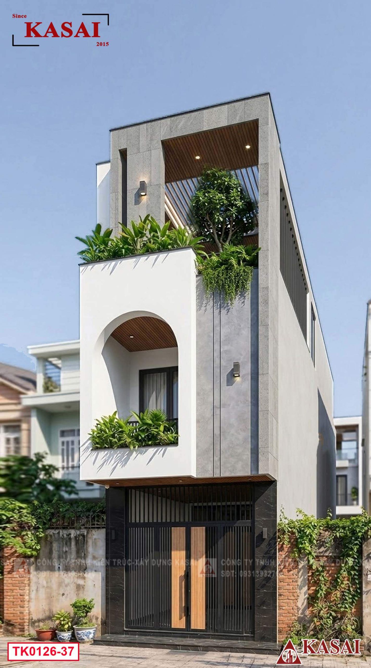 Mẫu nhà phố 3 tầng 4x20m