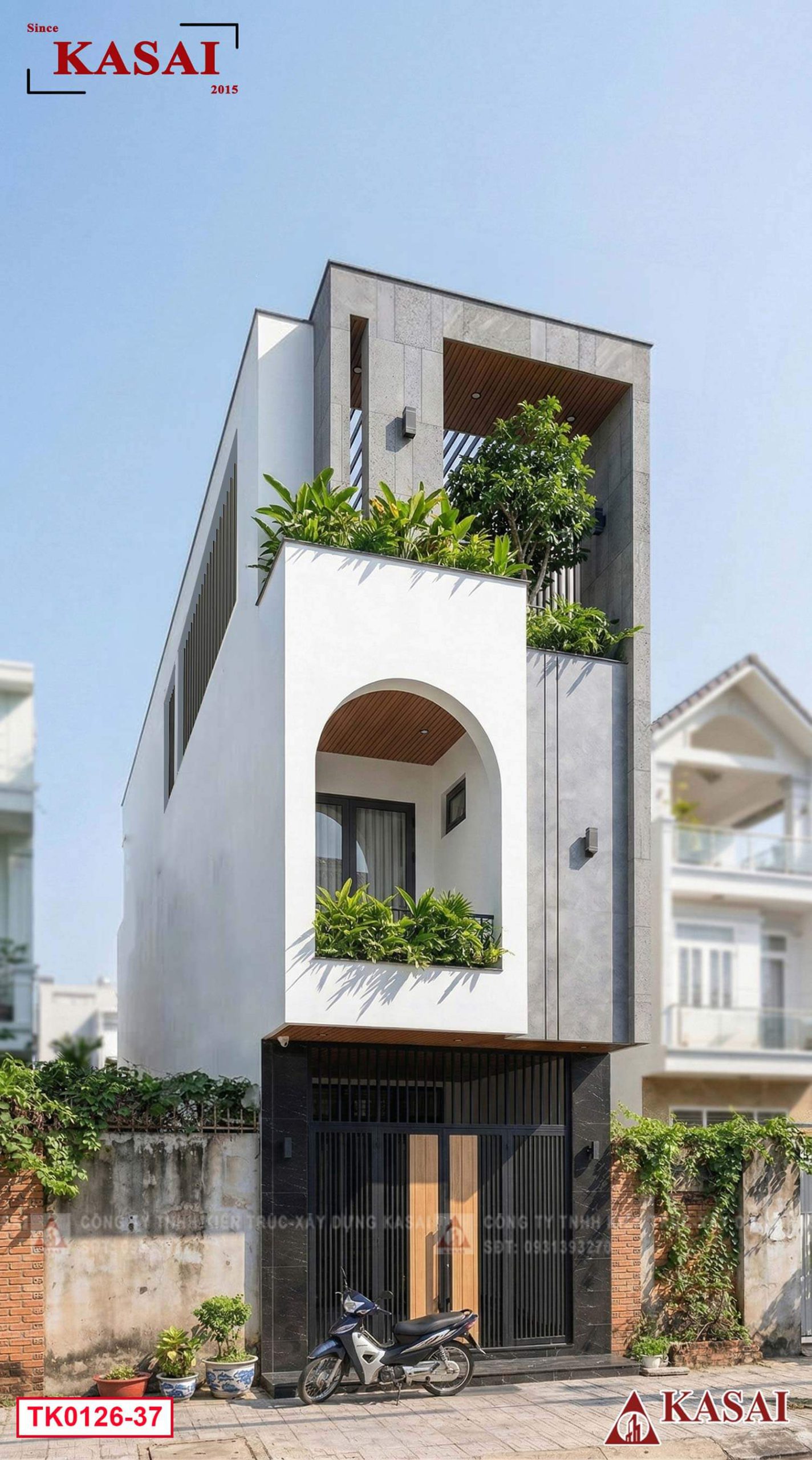 Mẫu nhà phố 3 tầng 4x20m