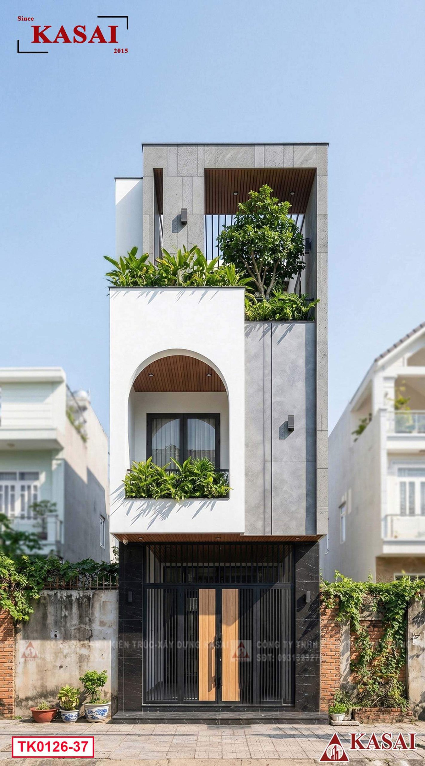 Mẫu nhà phố 3 tầng 4x20m