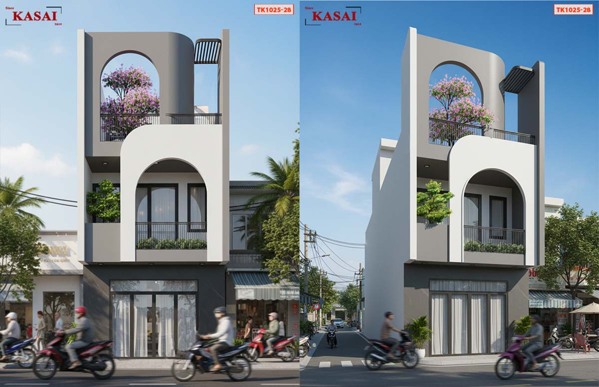 Mẫu nhà 5x16m 2 tầng 1 tum