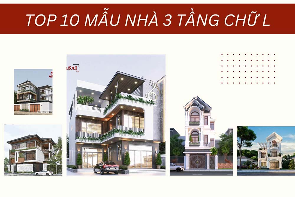 Nhà 3 tầng chữ L đẹp