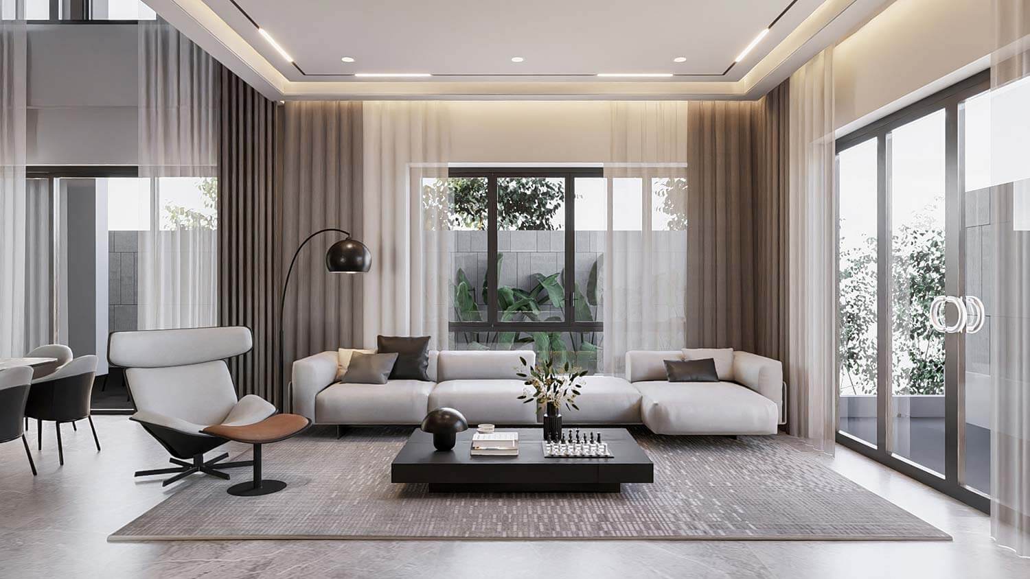 Biệt thự 3 tầng chữ L ở nông thôn