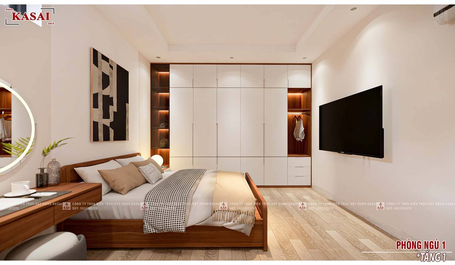 Phòng ngủ mẫu nhà 2 tầng 5,5x25m