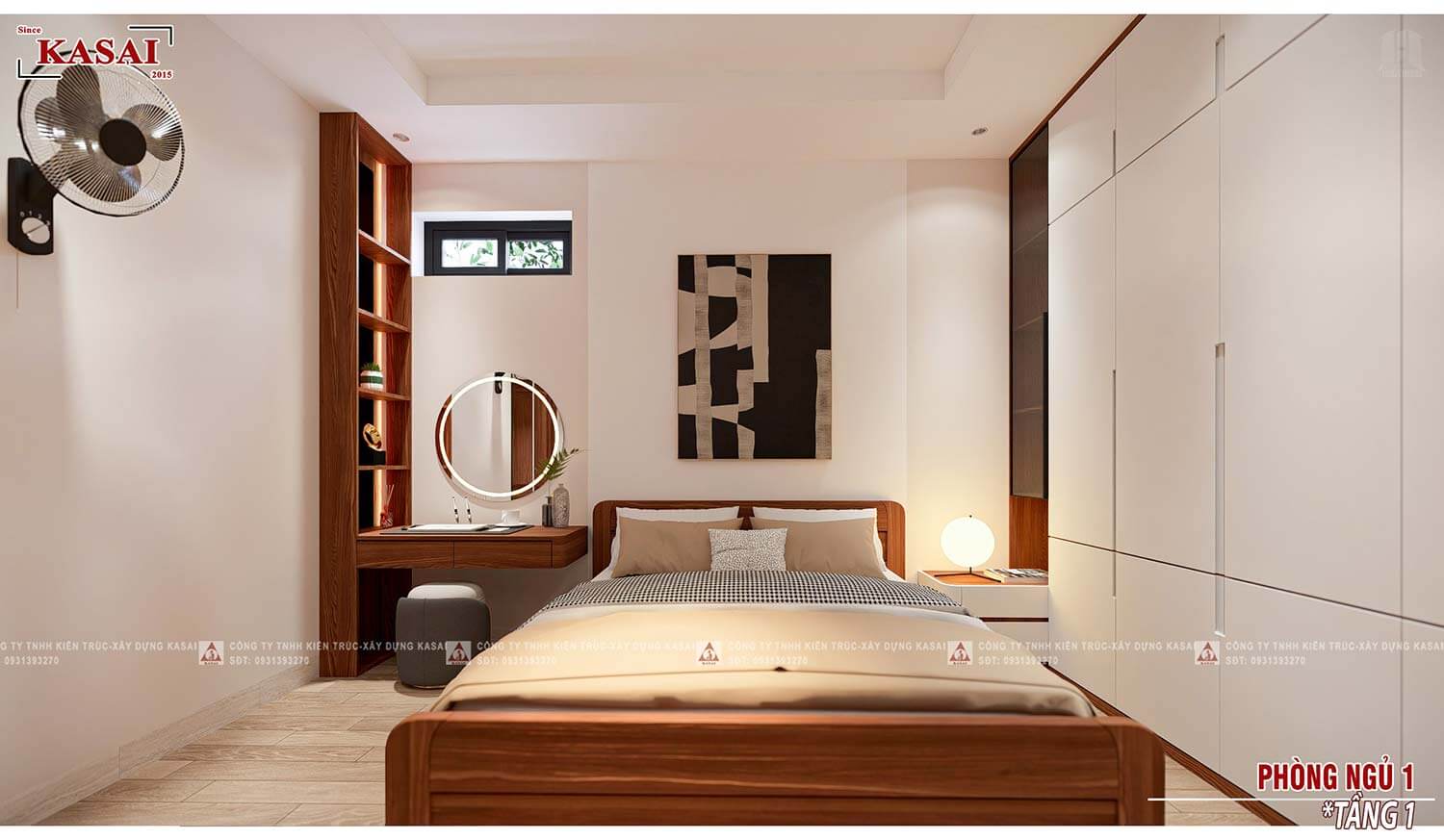 Phòng ngủ mẫu nhà 2 tầng 5,5x25m