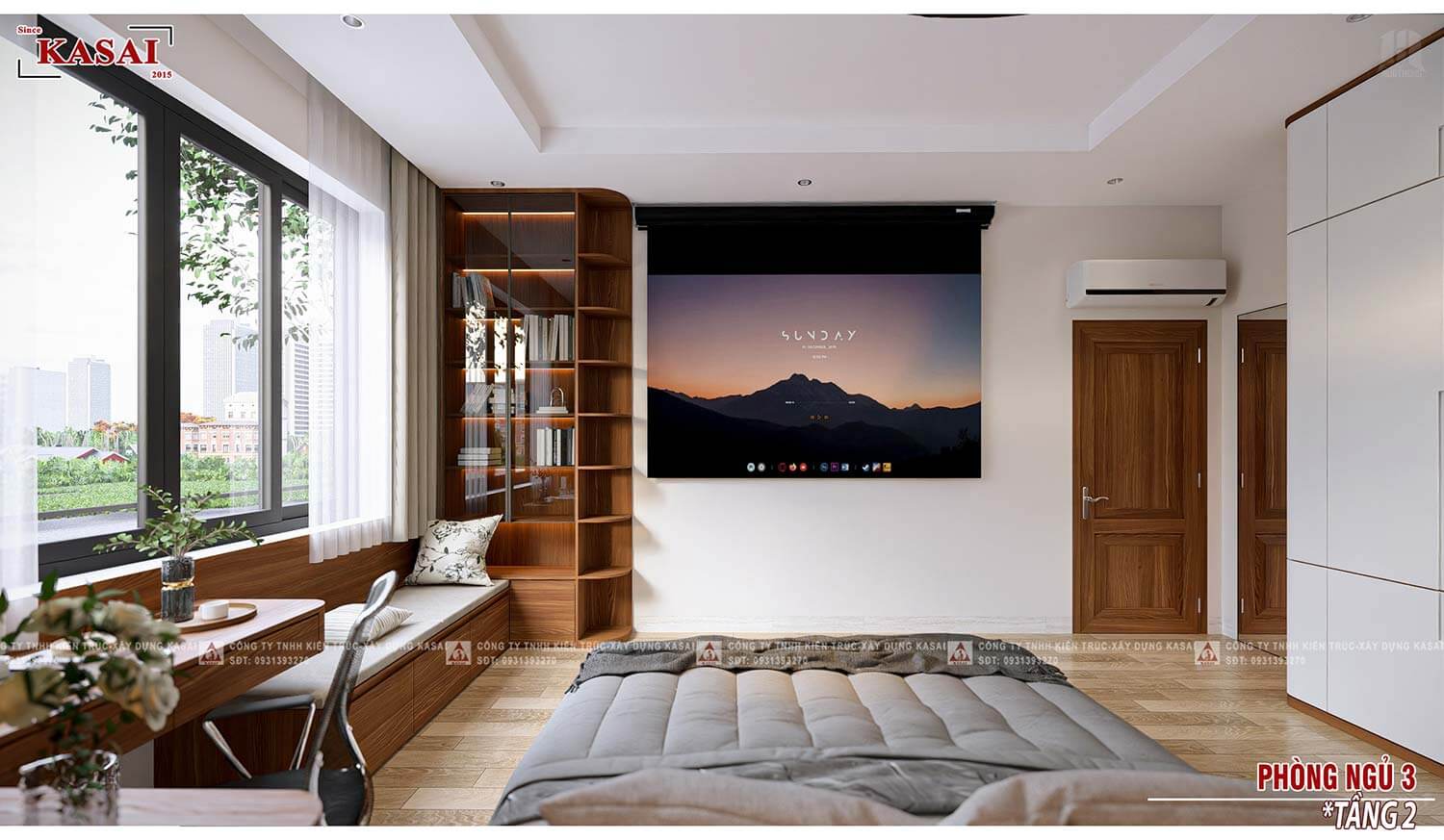 Phòng ngủ mẫu nhà 2 tầng 5,5x25m