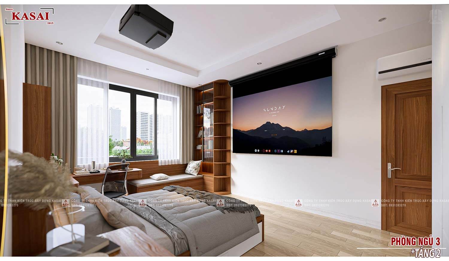 Phòng ngủ mẫu nhà 2 tầng 5,5x25m