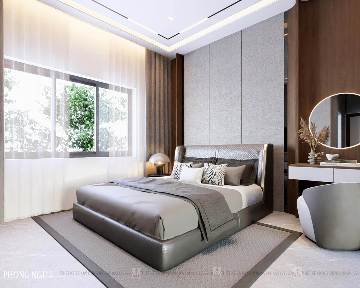 Phòng ngủ 3 biệt thự mặt tiền 15m 3 tầng