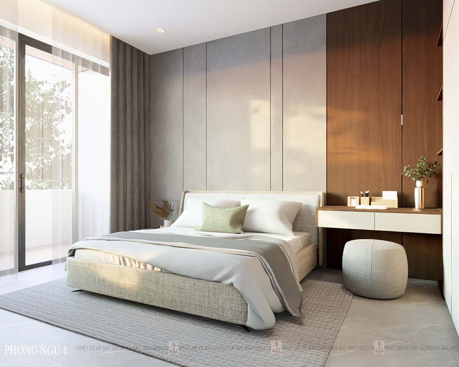 Phòng ngủ 4 biệt thự mặt tiền 15m 3 tầng