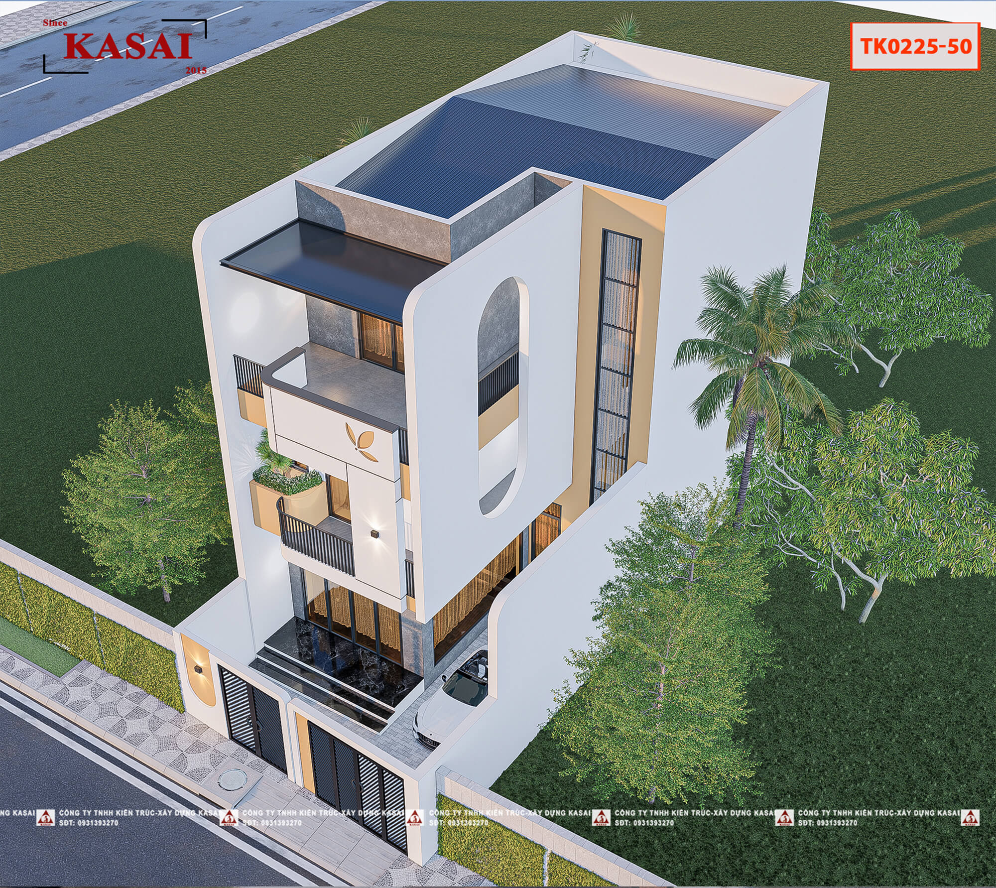 Nhà 3 tầng chữ L 3 phòng ngủ