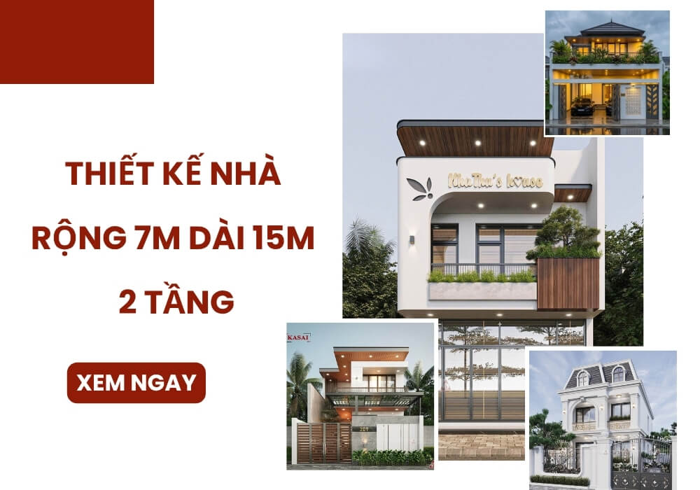Thiết kế nhà rộng 7m dài 15m 2 tầng