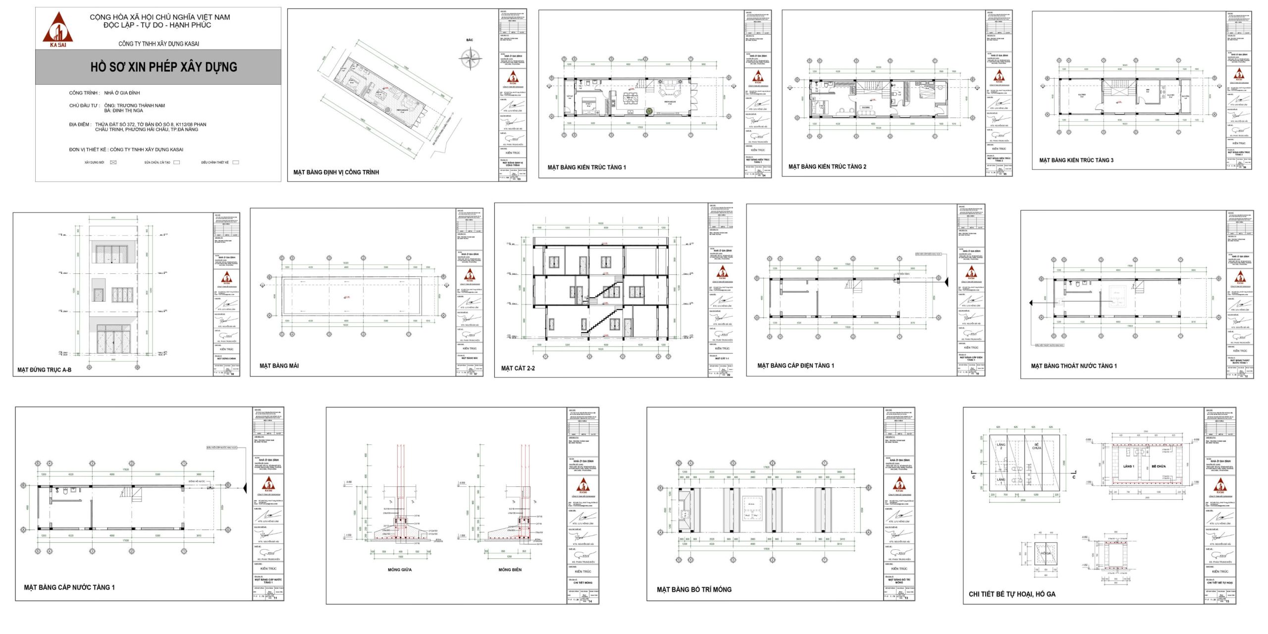 Mẫu bản vẽ xin phép xây dựng nhà ở