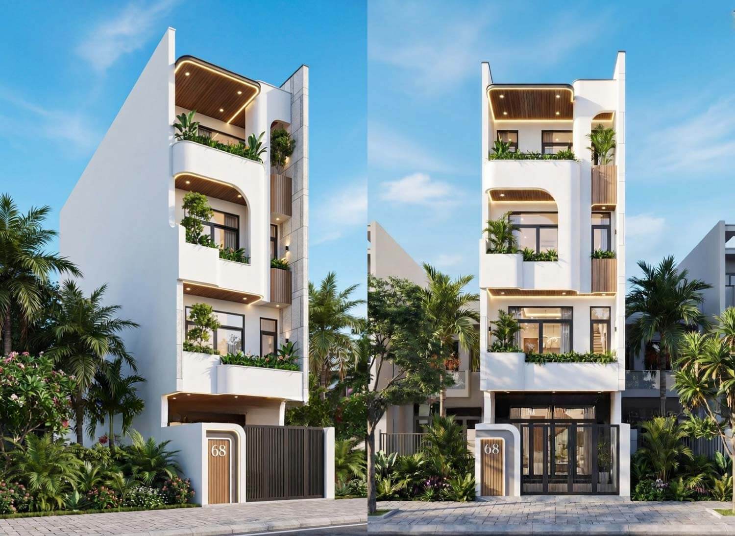 Mẫu nhà ống 4 tầng đẹp hiện đại 5x20m