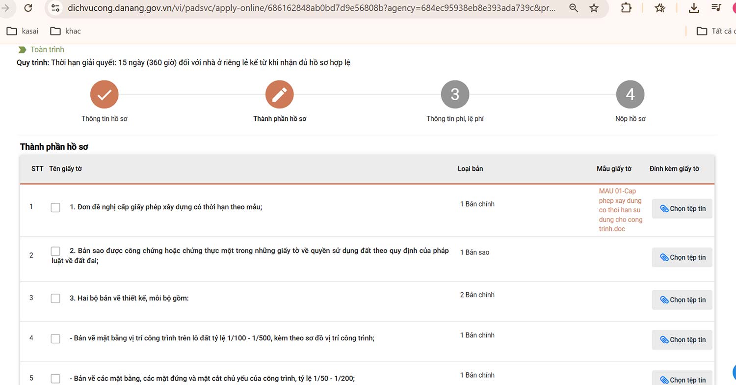 Nộp hồ sơ xây dựng online Đà Nẵng