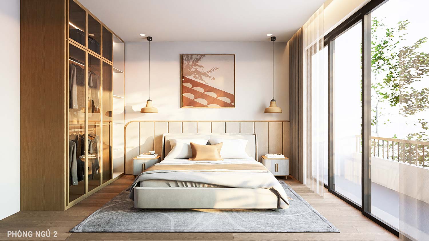 Phòng ngủ 2 thiết kế nhà 5x18m 2 tầng