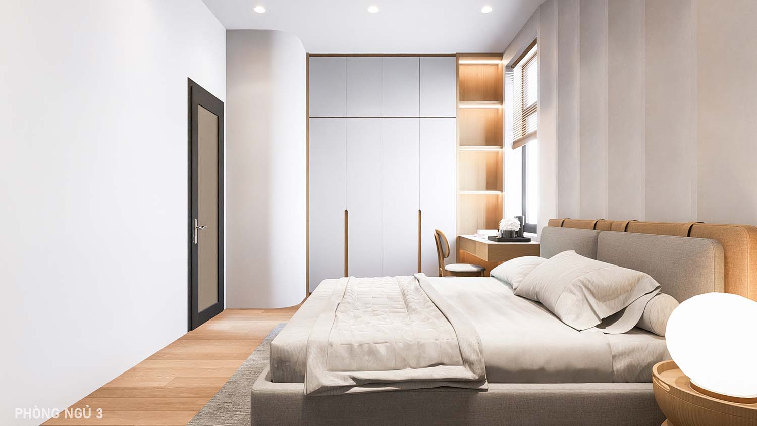 Phòng ngủ 3 thiết kế nhà 5x18m 2 tầng