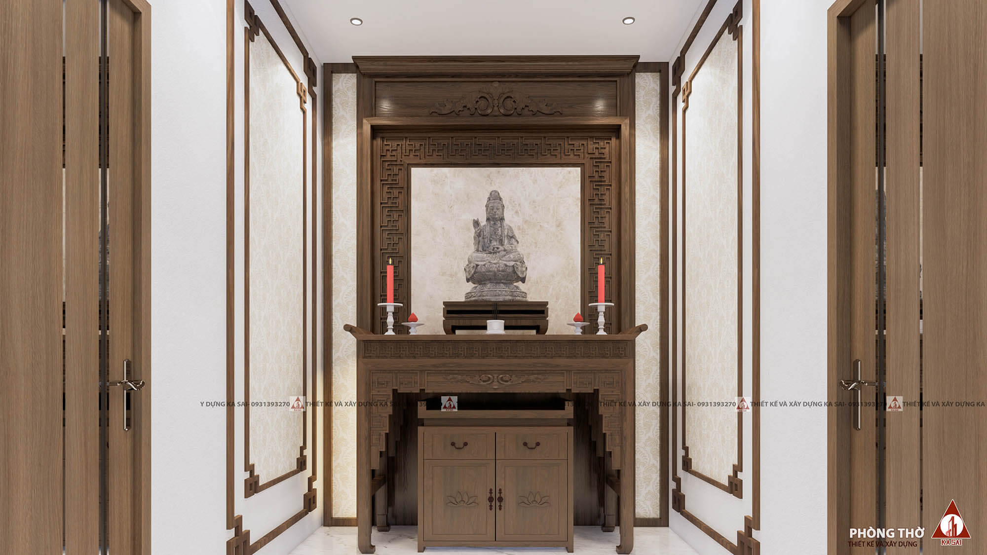 Phòng thờ 5x15m nhà 2 tầng 3 phòng ngủ 5x15