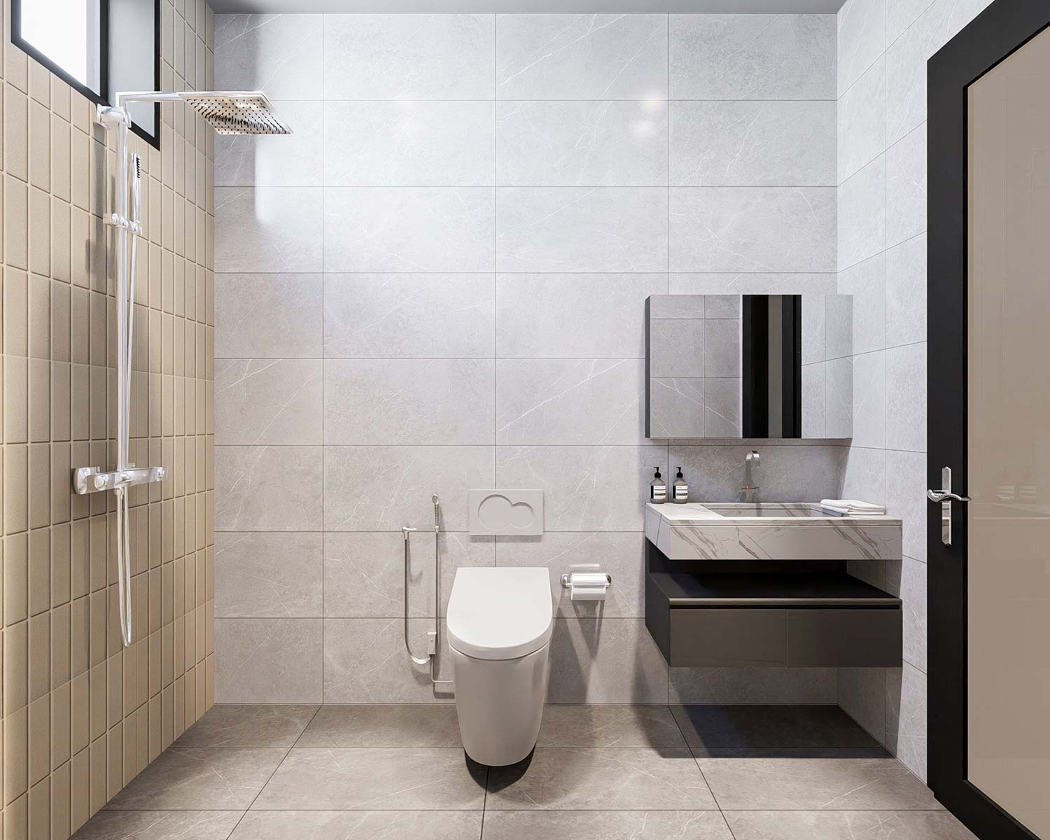Phòng WC thiết kế nhà 5x18m 2 tầng