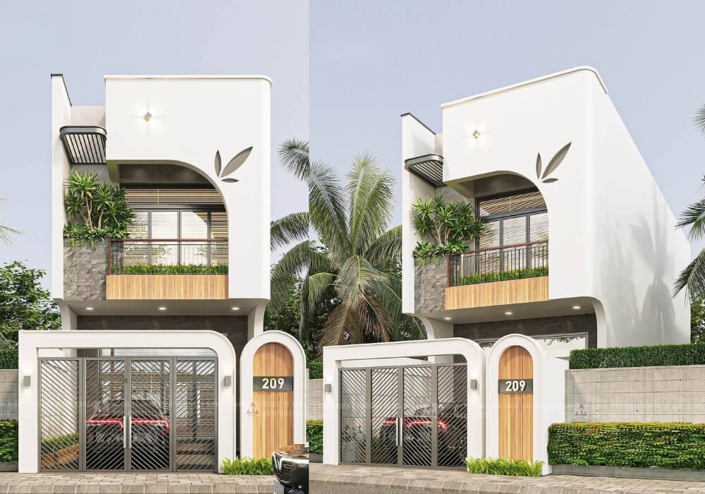 Thiết kế nhà 5x18m 2 tầng đẹp mê với mảng cong lôi cuốn