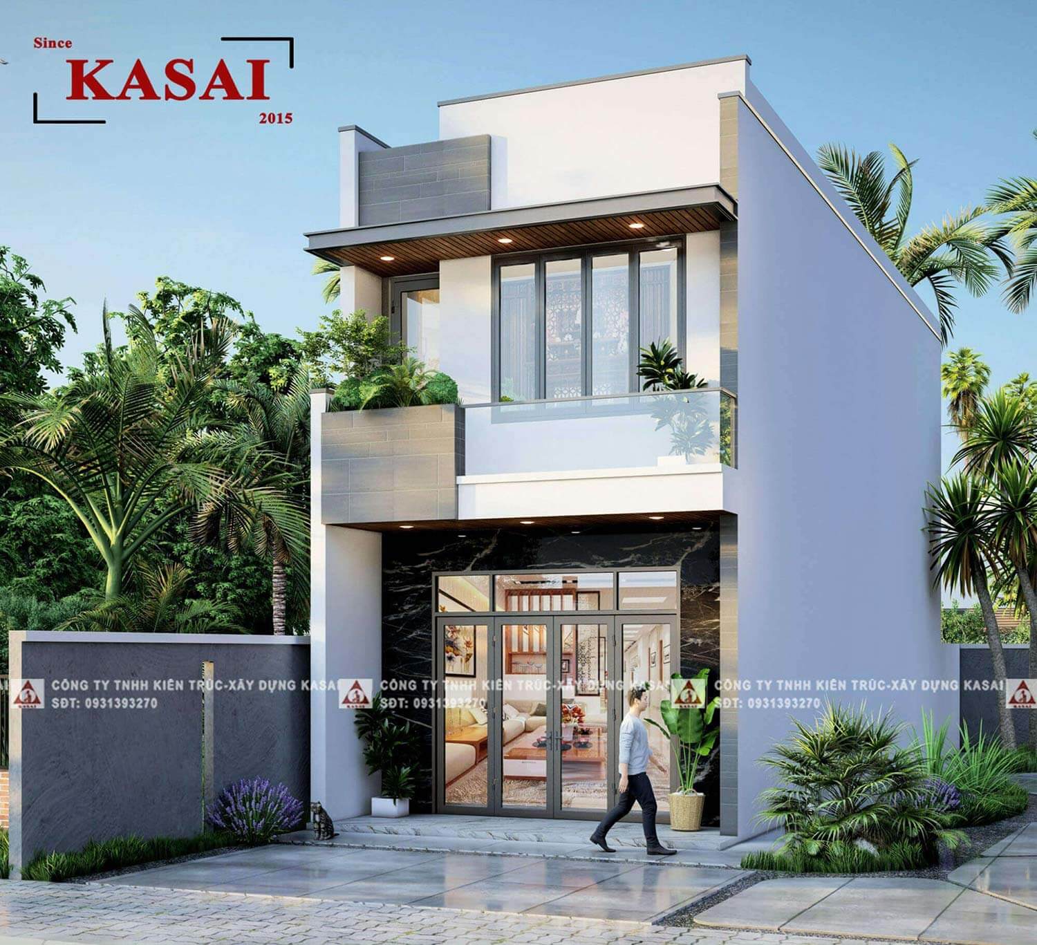 Mẫu nhà 2 tầng 5x16m