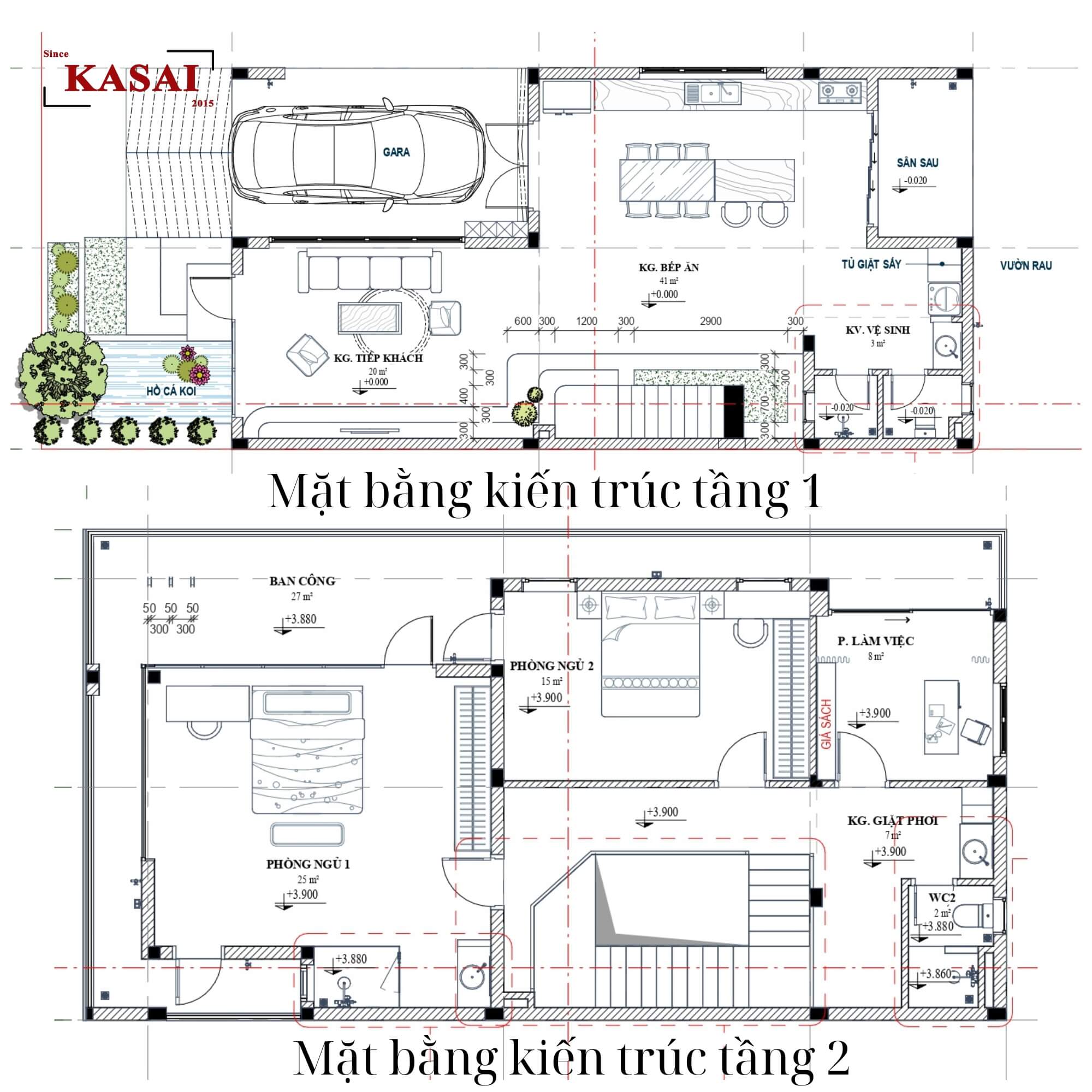 Bản vẽ thiết kế nhà 8x20m